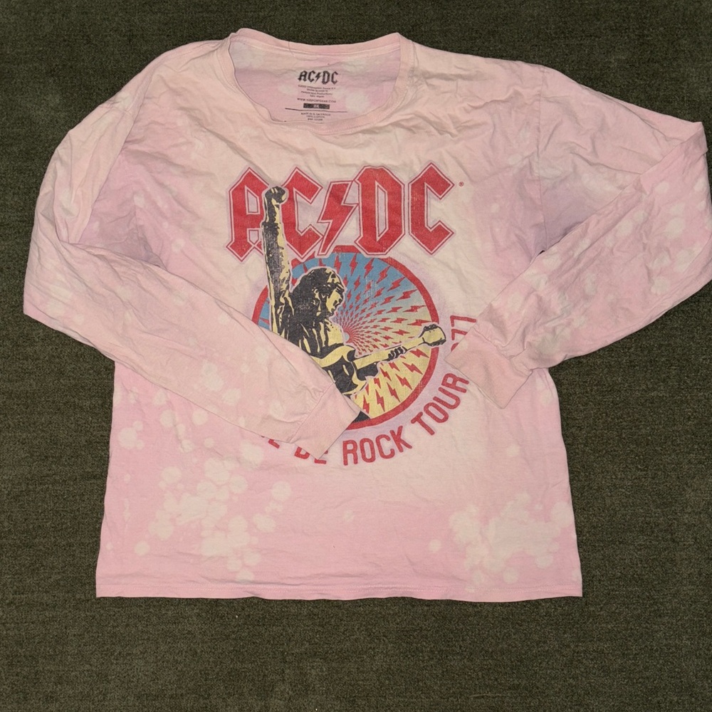 AC/DC TIE DYE Pink Long Sleeve Shirt